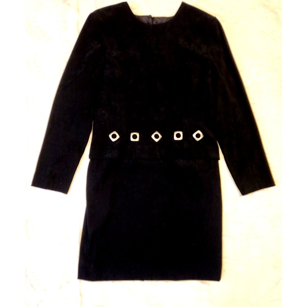 Mob wife Baddie Vintage Velvet Amanda Smith Dress Size 10P Biker Grunge Goth